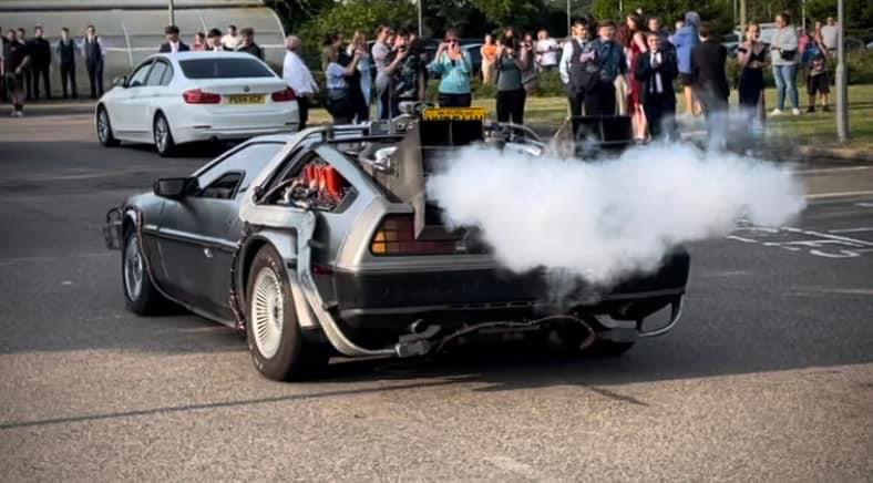 DeLorean Time Machine arrived at St George’s School Broadstairs for Jacks Prim 2023