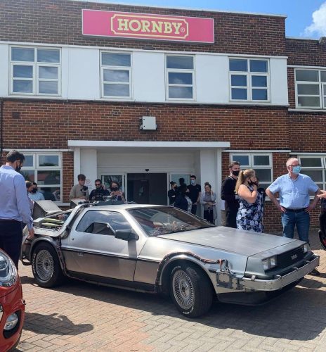 BTTF Car Hire DeLorean Time Machine at Scalextric design based in Hornby Margate