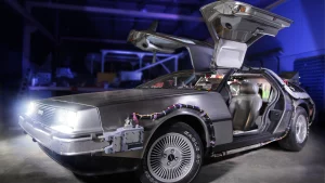 The restored A car DeLorean Time Machine 